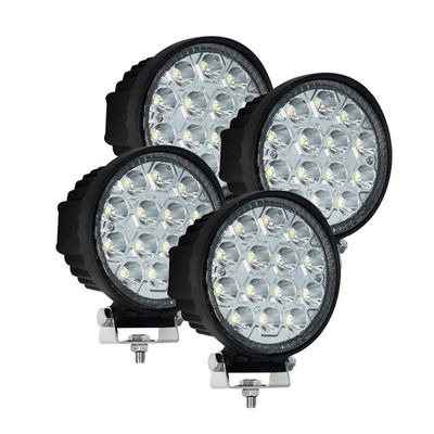 4PCS Round Spot LED Work Light 42W For Engineering Machinery